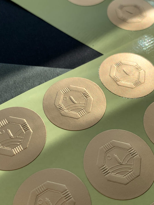Copper Metallic Embossed Stickers
