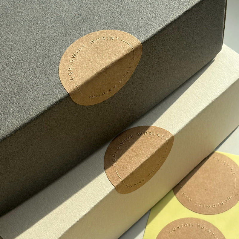 Kraft Paper Embossed Stickers
