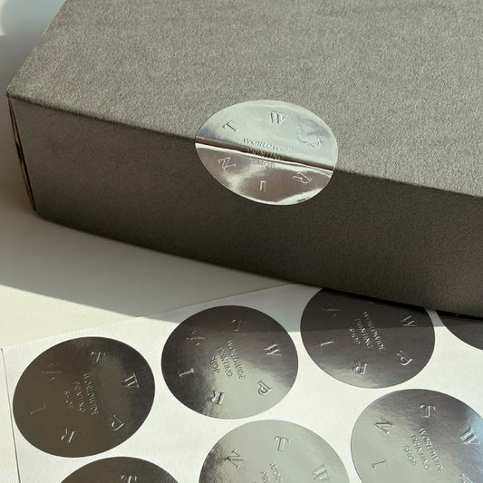 Silver Metallic Embossed Stickers