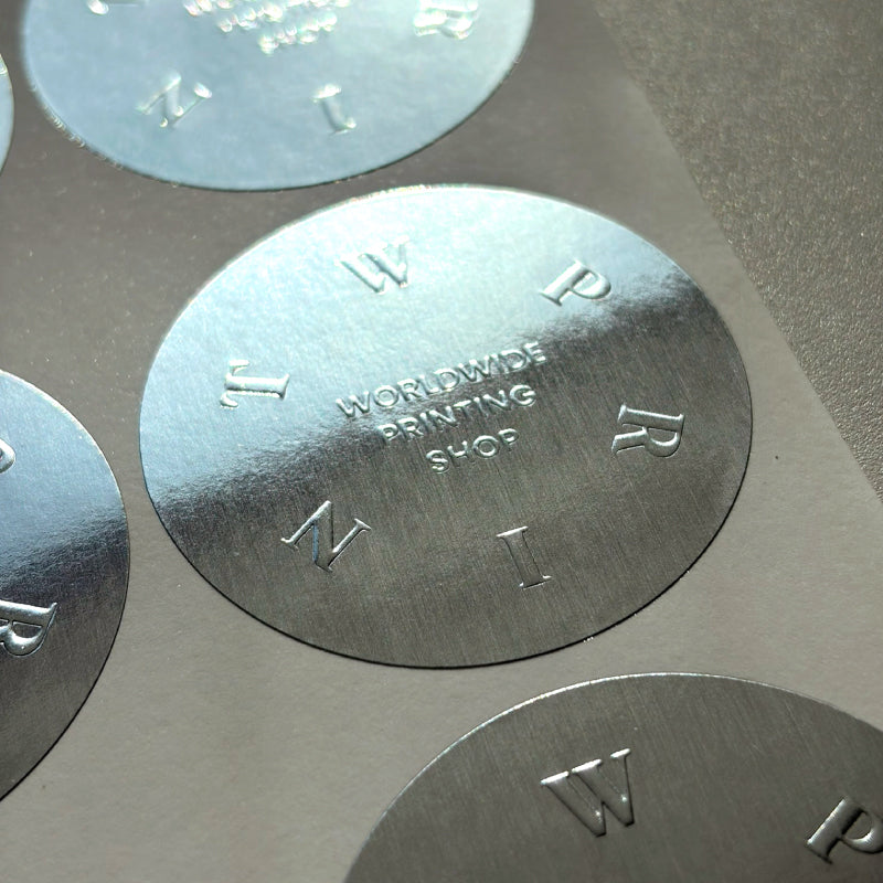 Silver Metallic Embossed Stickers